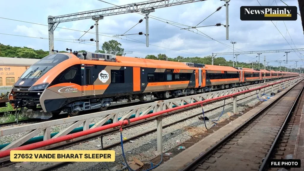 Vande Bharat sleeper rake at SMVT Bengaluru yard, file photo for the 27652 Vande Bharat timetable story