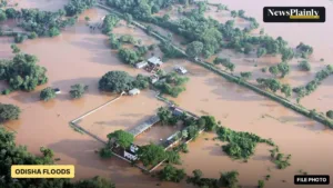 Aerial file photo of flooded villages in Balasore, Odisha, 2013, for the Ganjam floods story