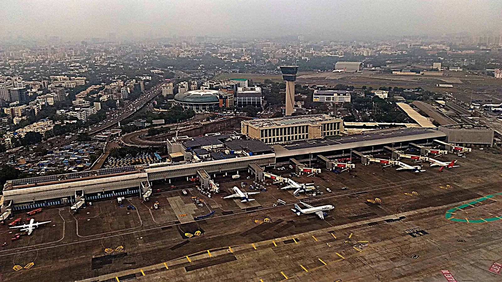 Aerial view of Mumbai airport Terminal 1, due for redevelopment by 2030