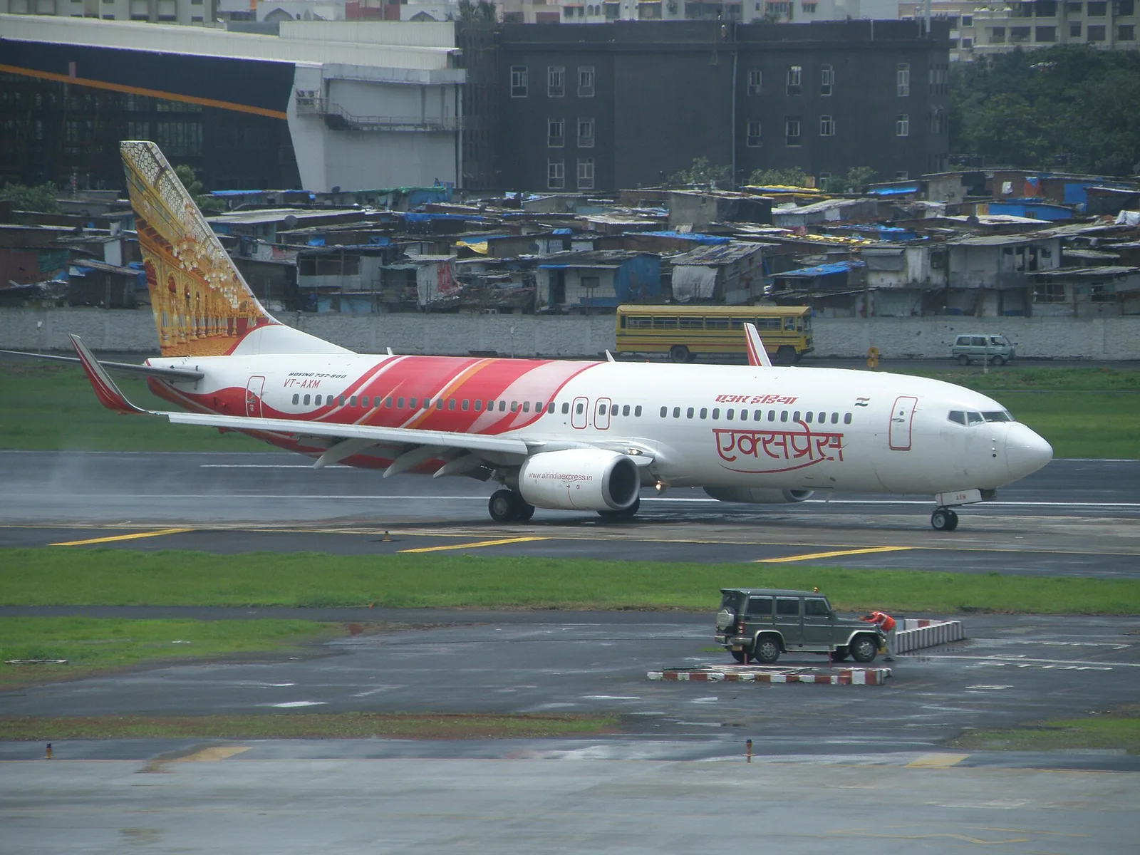 Air India Express aircraft in front of Terminal 1C at Mumbai airport