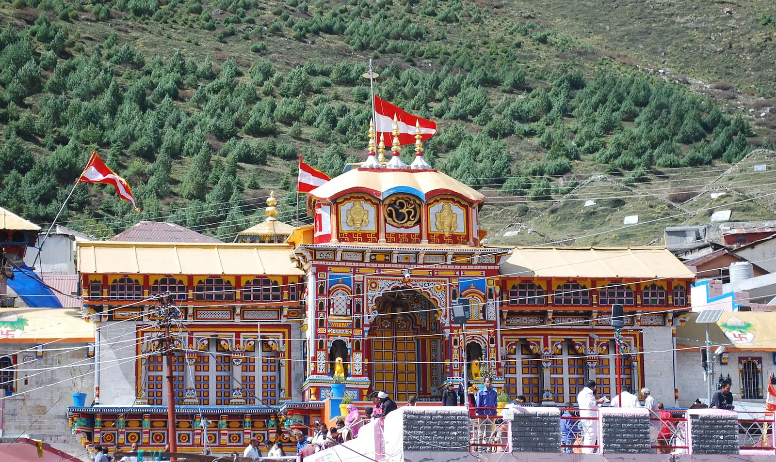 Badrinath Temple in Chamoli district, where the Badrinath helicopter flight began, file photo