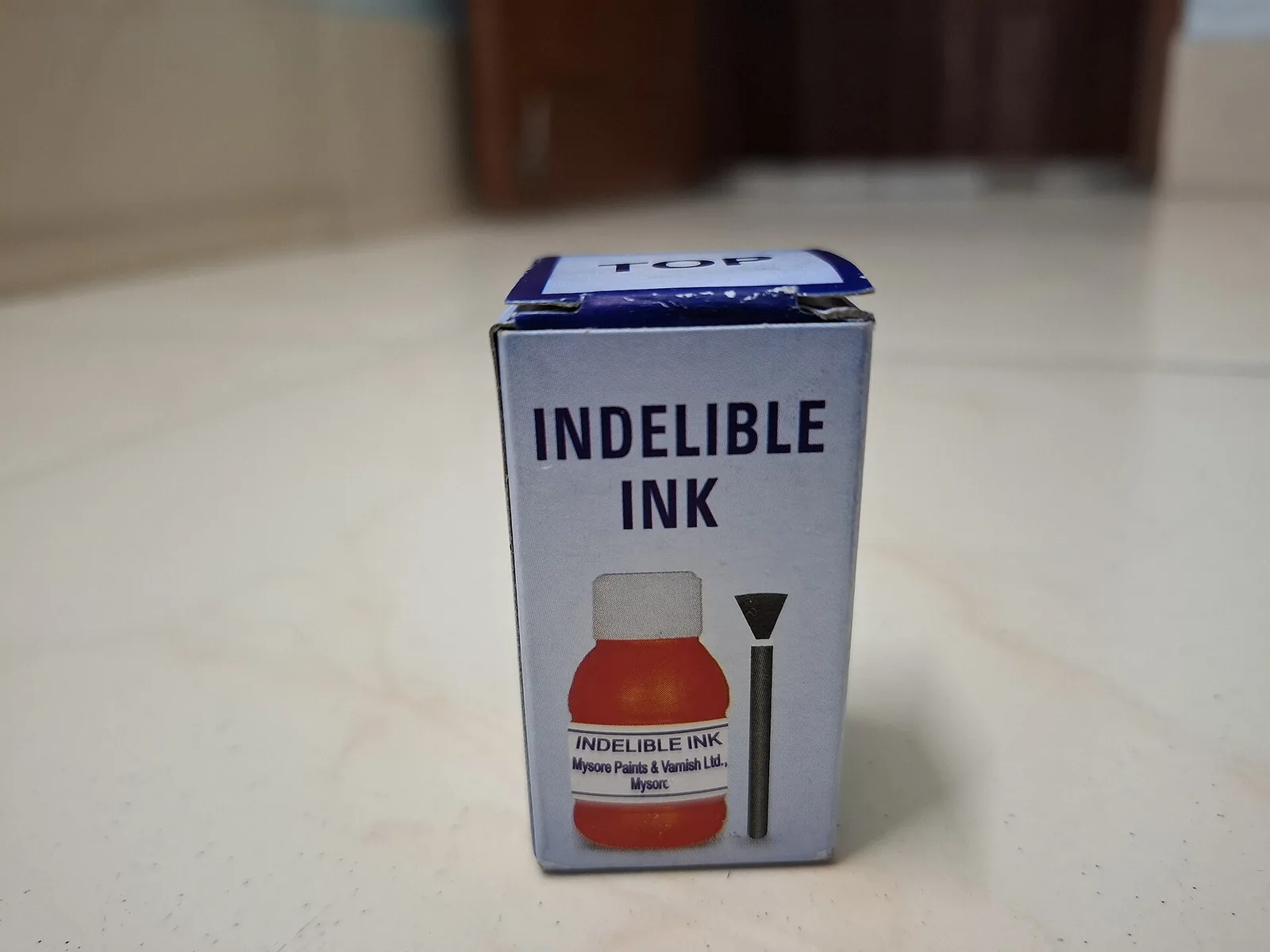 Bottle of indelible election ink, used to mark voters' fingers in India