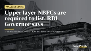 BSE building on Dalal Street with Tata stock tickers, Tata Sons listing debate