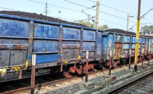 Coal-laden railway wagons in Bihar, India, as a coal shortage hits power plants