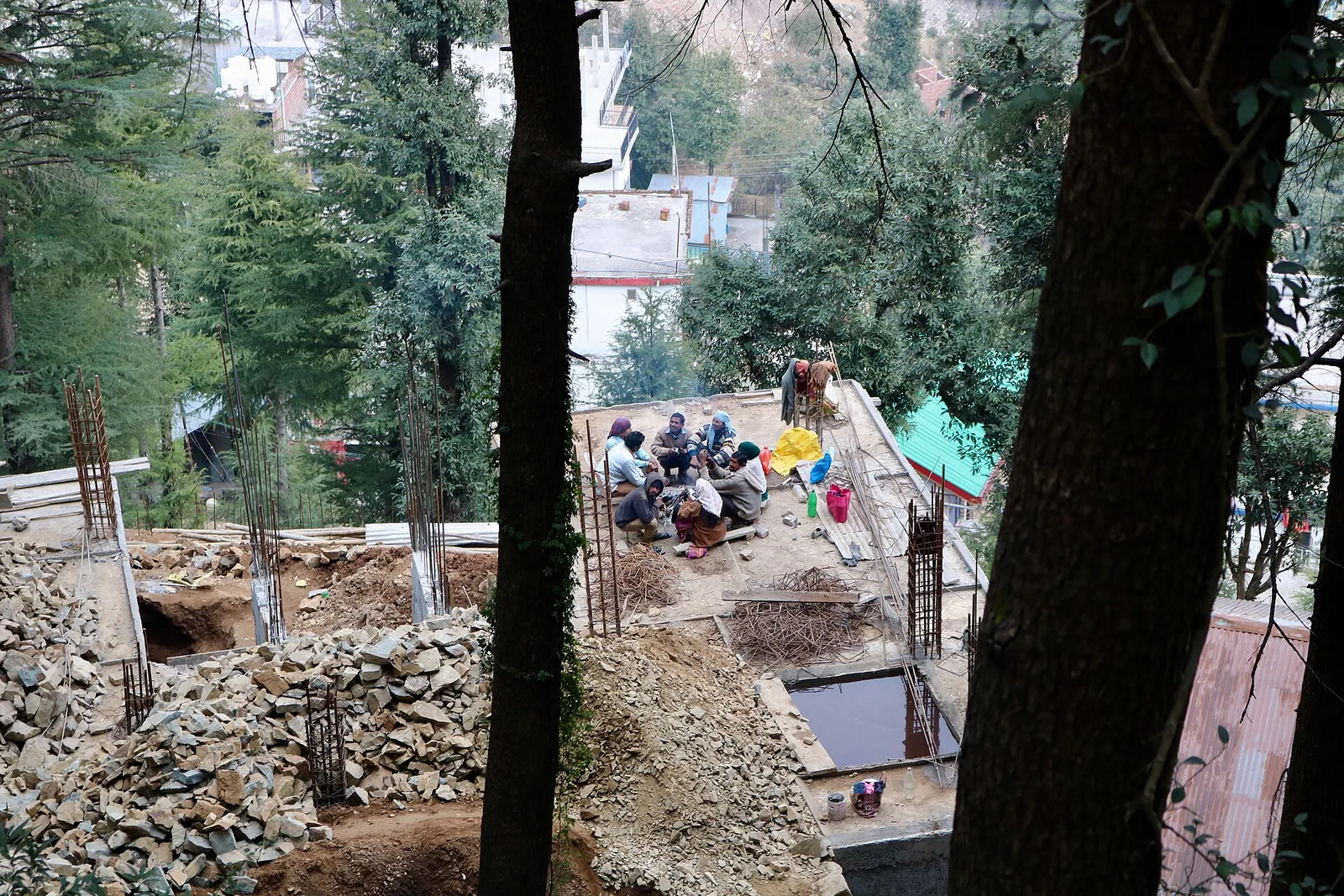 Construction workers at a building site in India, 2018, representative image