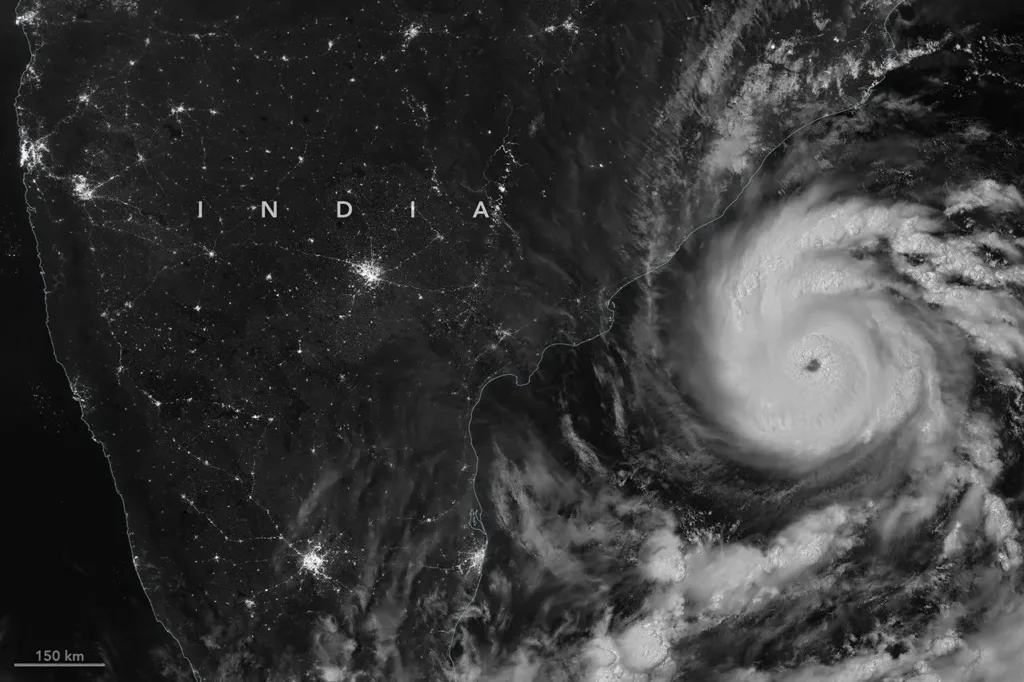 Cyclone Arnab over the Bay of Bengal in NASA satellite imagery, file photo for the Andhra Pradesh cyclone risk