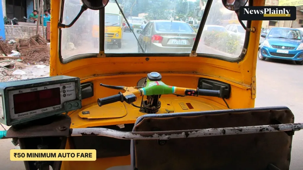 Fare meter inside a Chennai auto rickshaw, as the Tamil Nadu auto fare is revised