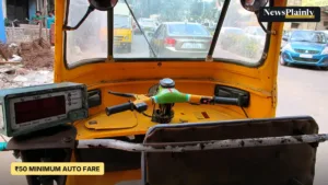 Fare meter inside a Chennai auto rickshaw, as the Tamil Nadu auto fare is revised