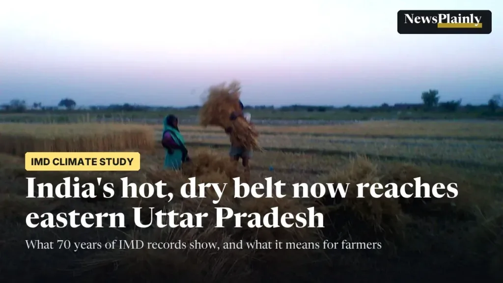 Farmers carrying a harvested crop in Azamgarh, eastern Uttar Pradesh, IMD climate study