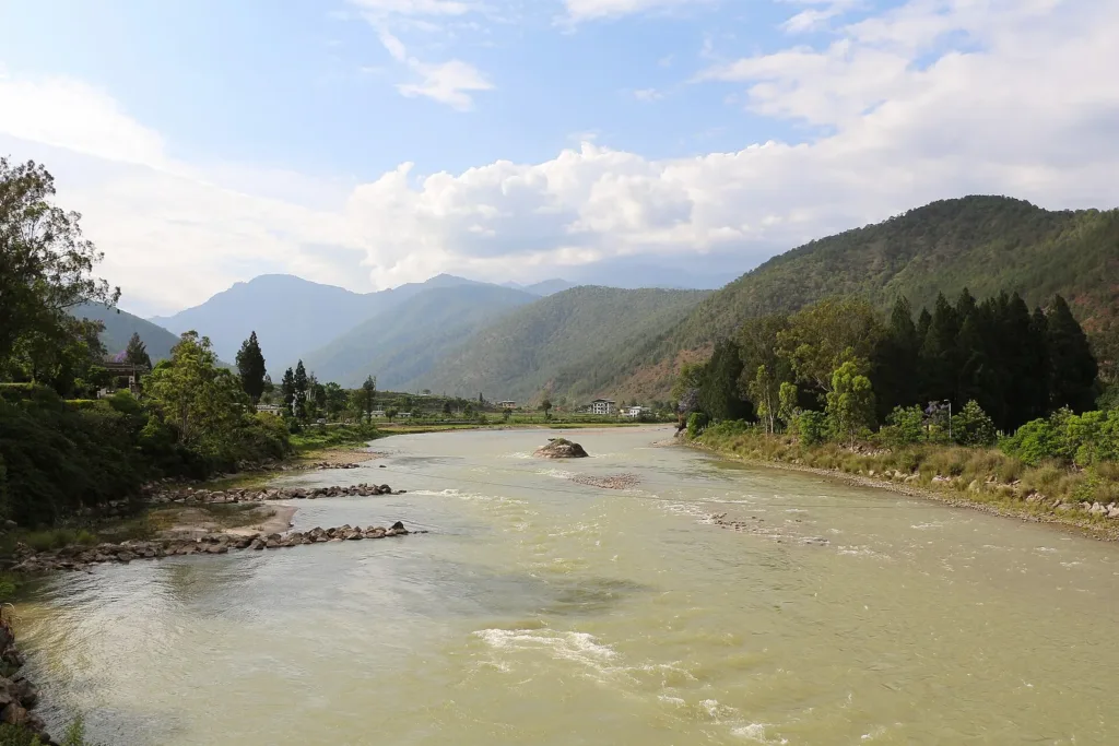 File photo of the Mo Chhu river near Punakha, the river behind the Sankosh flood alert