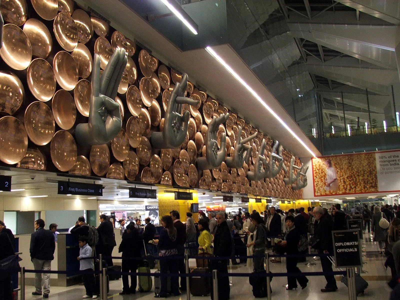 Hall at Terminal 3 of Delhi airport, where the Bhagwant Mann customs episode took place