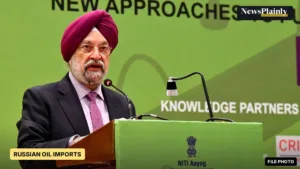 Hardeep Singh Puri speaking at a New Delhi conference, file photo, as he comments on Russian oil imports