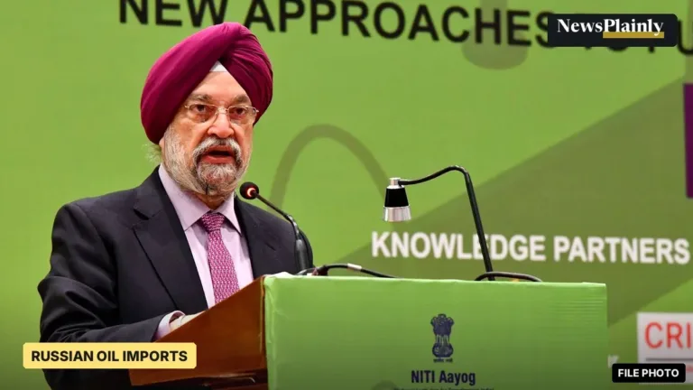Hardeep Singh Puri speaking at a New Delhi conference, file photo, as he comments on Russian oil imports