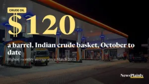 Indian crude basket at $120: Indian Oil petrol pump at night in Kerala, file photo