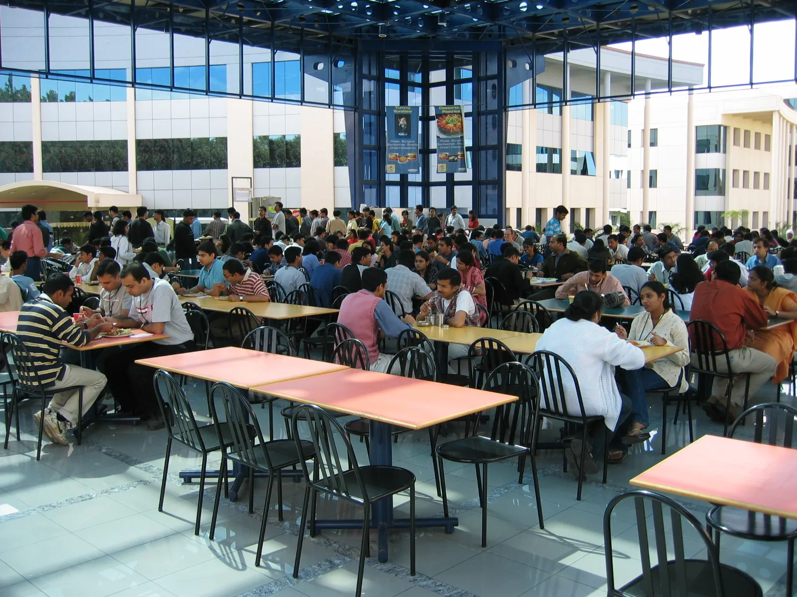 Infosys employees at an Electronic City campus cafeteria in Bengaluru