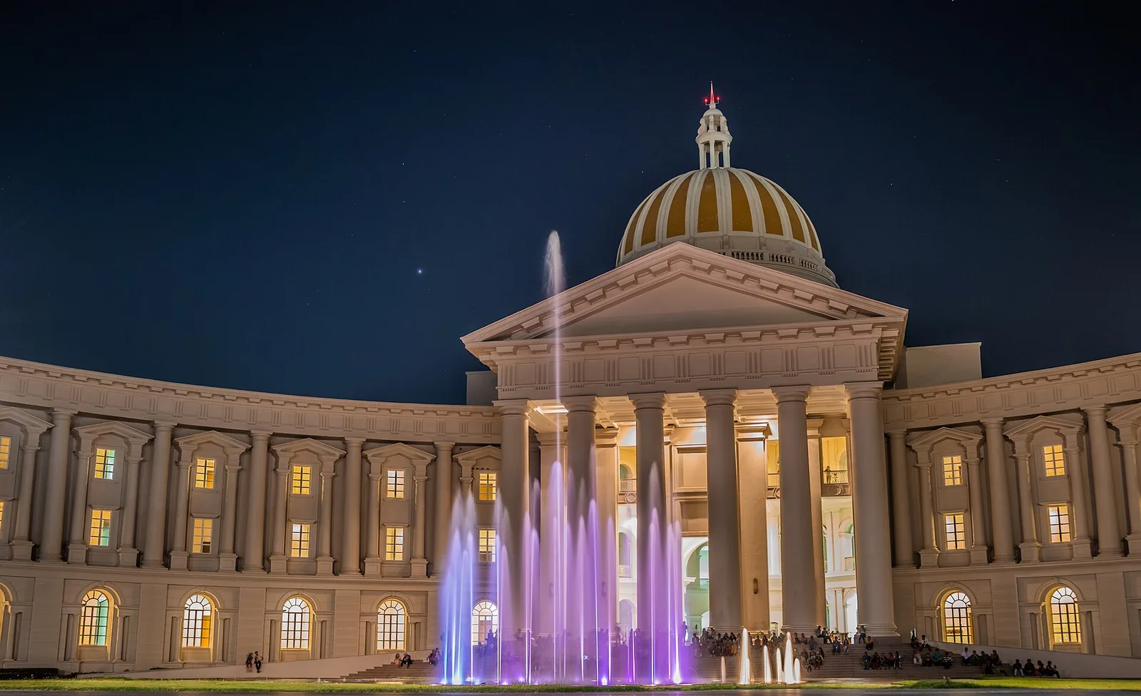 Infosys Mysore campus lit up at night, after the Infosys Q2 results
