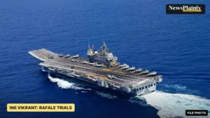 INS Vikrant at sea with MiG-29K jets on deck, May 2025 file photo, before the Rafale Marine landing