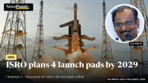 GSLV-F16 lifting off from Sriharikota with an inset of ISRO chairman V. Narayanan, file photos