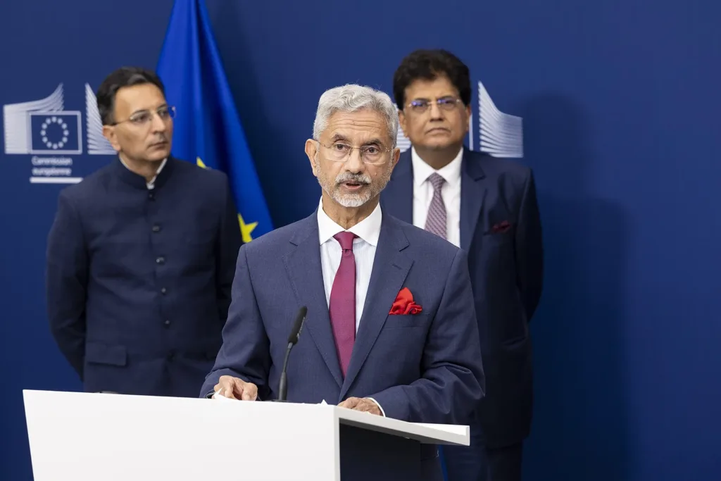 Jaishankar on terrorism: S. Jaishankar speaking at a podium, file photo