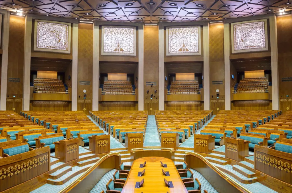 Lok Sabha chamber in the new Parliament building, where CEC removal happens, not at a public impeachment