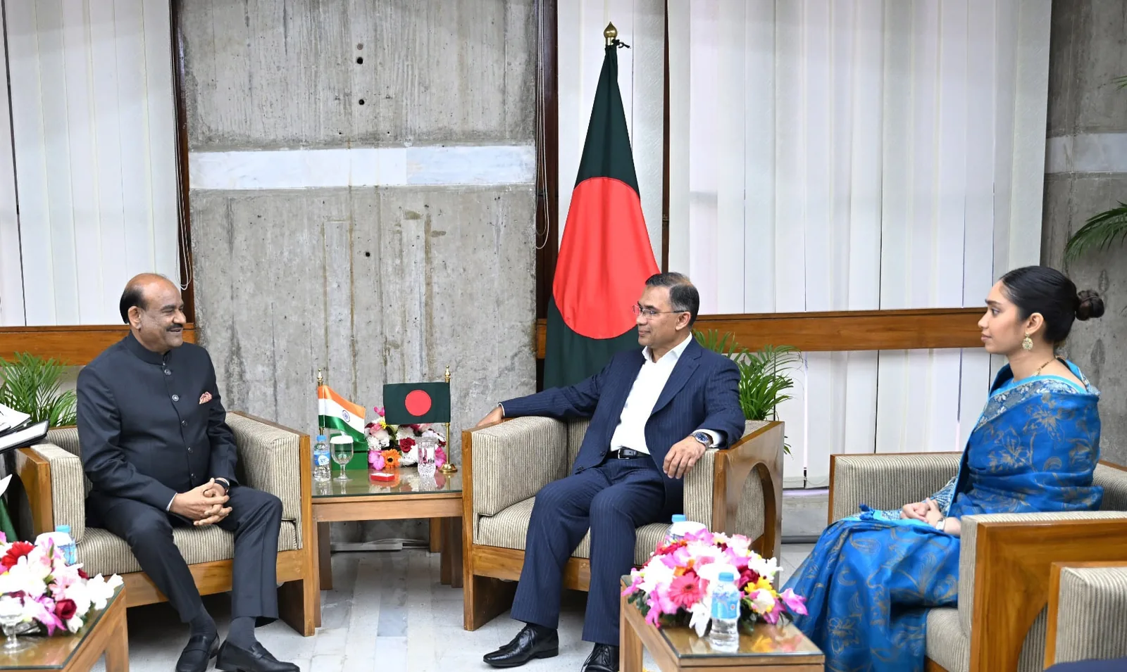 Lok Sabha Speaker Om Birla, who chaired the BRICS parliamentary forum, meeting Tarique Rahman in Dhaka, February 2026 file photo