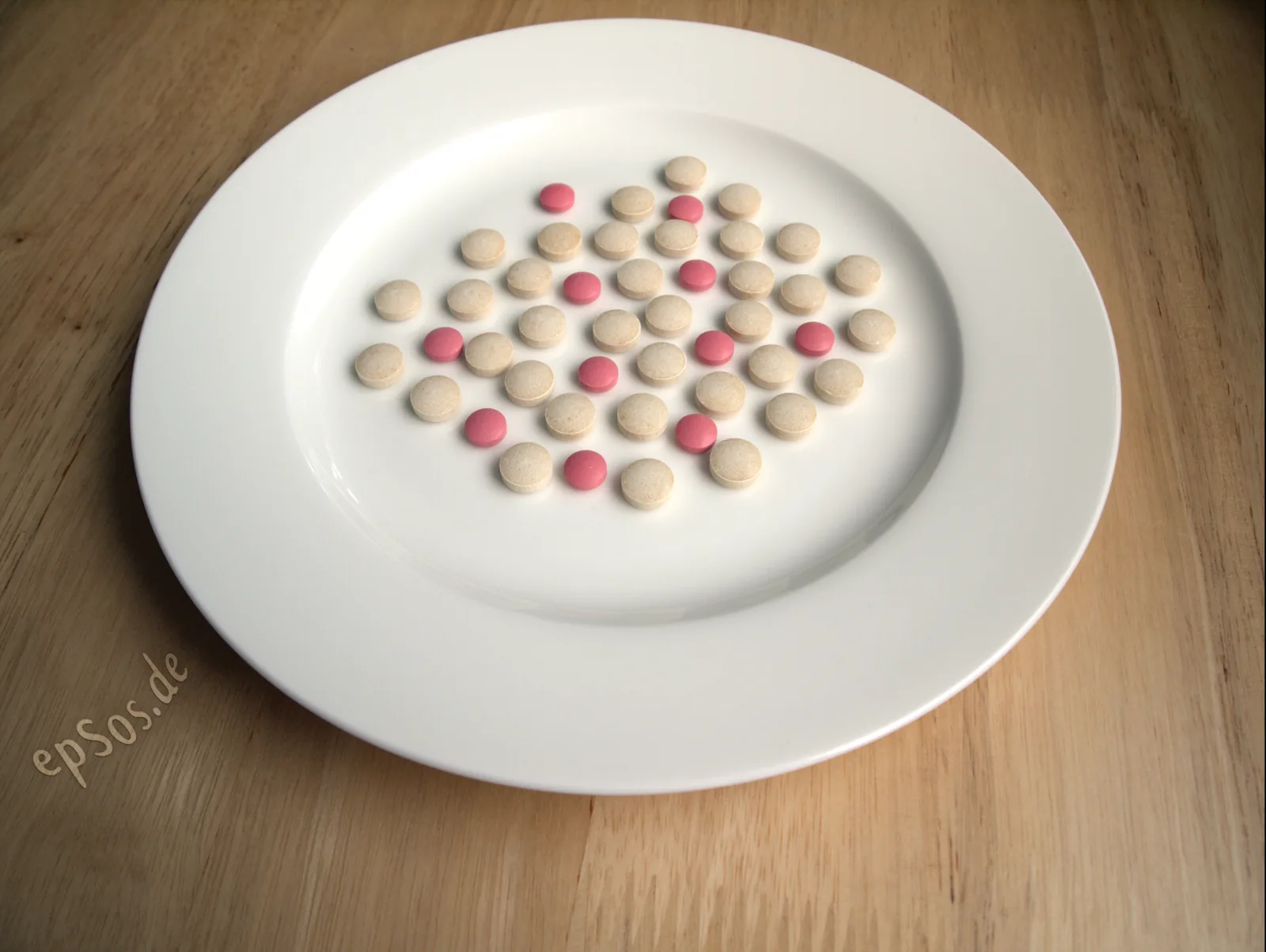 Medicine tablets on a plate, a stock photo not showing any of the listed drugs