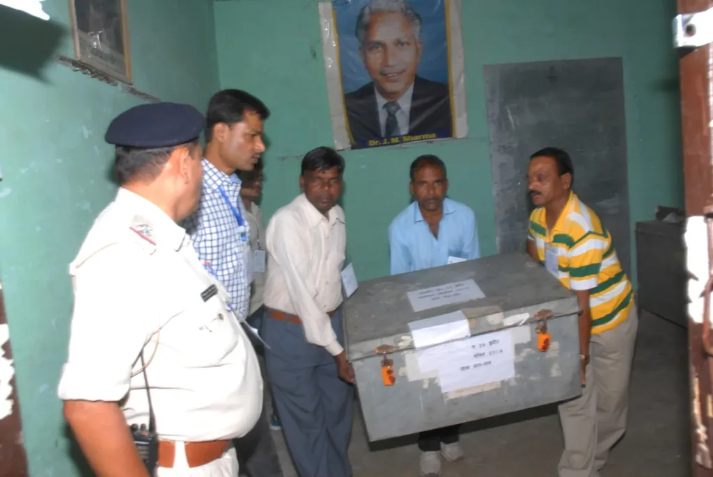 MLC election results: election officials carry a ballot paper box to a counting centre in Indore, 2014 file photo