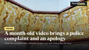 Mural of Tripura culture at Agartala railway station, as the Amir Shokeen video draws complaints