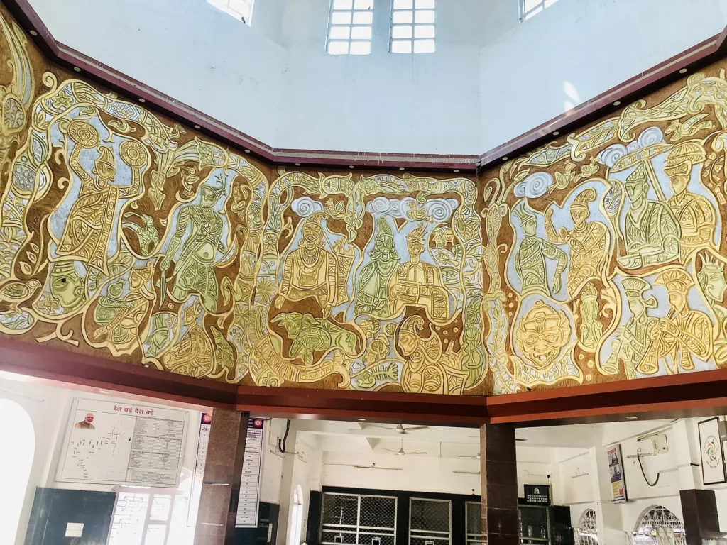 Mural of Tripura culture at Agartala railway station, as the Amir Shokeen video draws complaints