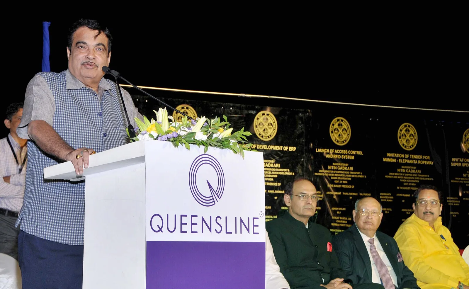 Nitin Gadkari speaking at a Mumbai Port Trust event, file photo