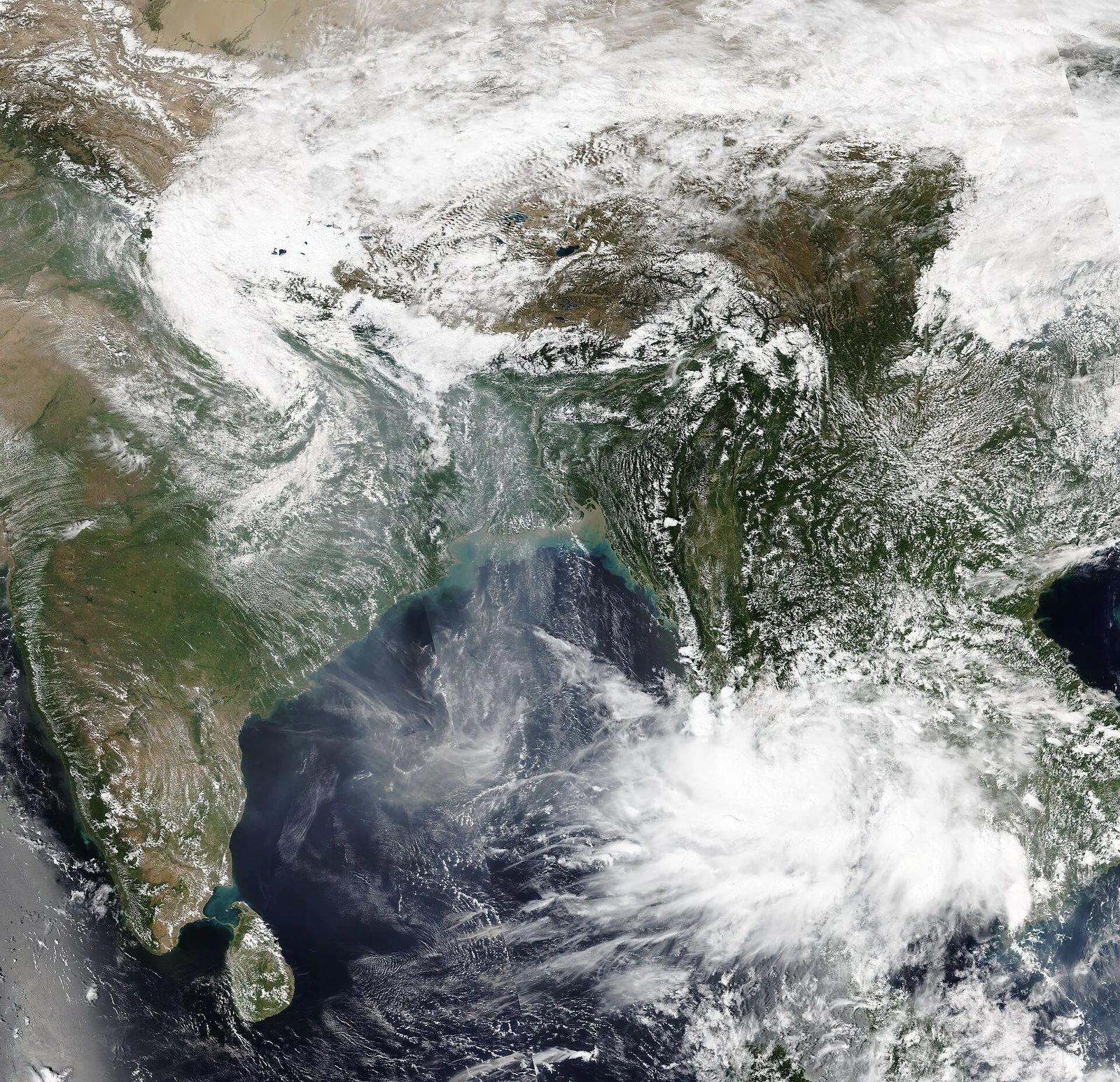 NOAA-20 satellite image of two depressions over the Bay of Bengal on 27 September 2026, a file image