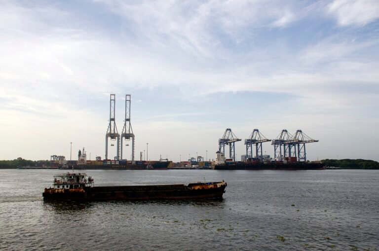 Oil tanker sailing past Cochin Port as Brent crude prices rise