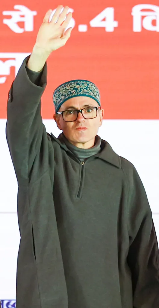Omar Abdullah, Jammu and Kashmir Chief Minister, waving at an event, file photo; Omar Abdullah cabinet expanded