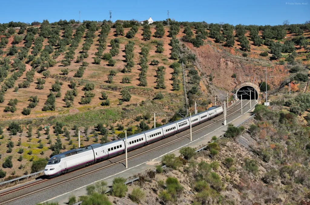 Renfe AVE train on the Madrid Seville high-speed line near Adamuz, 2017 file photo, Spain train crash