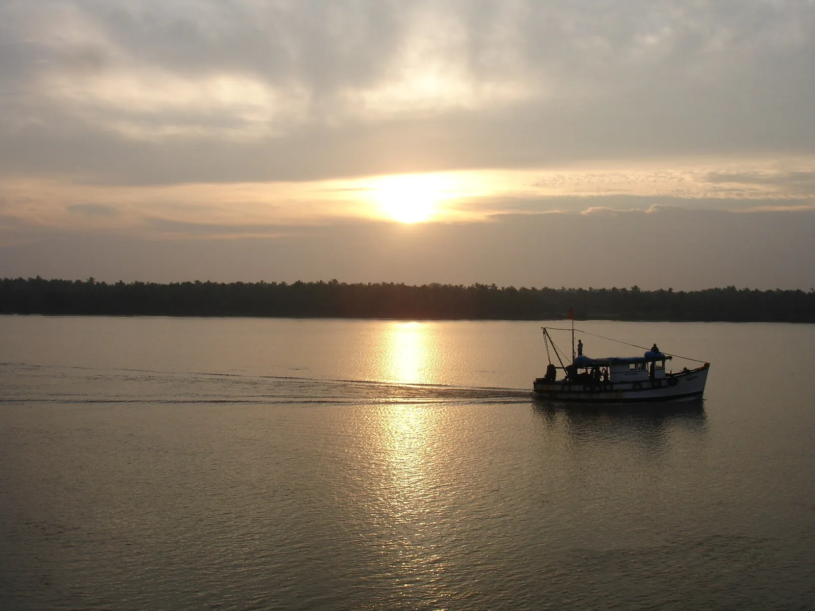 River Godavari at Narasapuram, near where the Cyclone Arnab landfall process began
