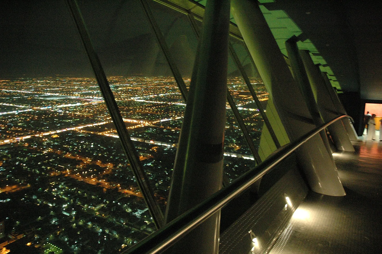 Riyadh at night seen from the Kingdom Centre skybridge