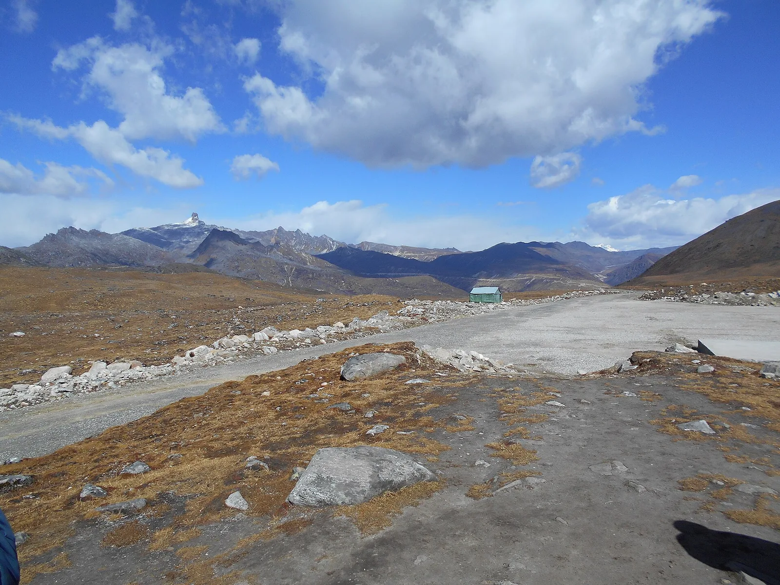 Road at Bum La Pass on the India China border in Arunachal Pradesh