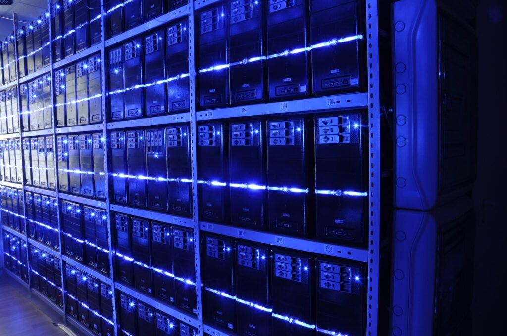 Rows of servers in a data centre, illustrating the eMudhra certificate keys flaw