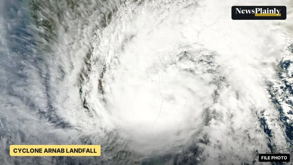 Satellite image of Cyclone Michaung over the Bay of Bengal in 2023, file photo for Cyclone Arnab landfall