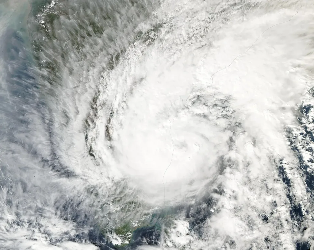 Satellite image of Cyclone Michaung over the Bay of Bengal in 2023, file photo for Cyclone Arnab landfall