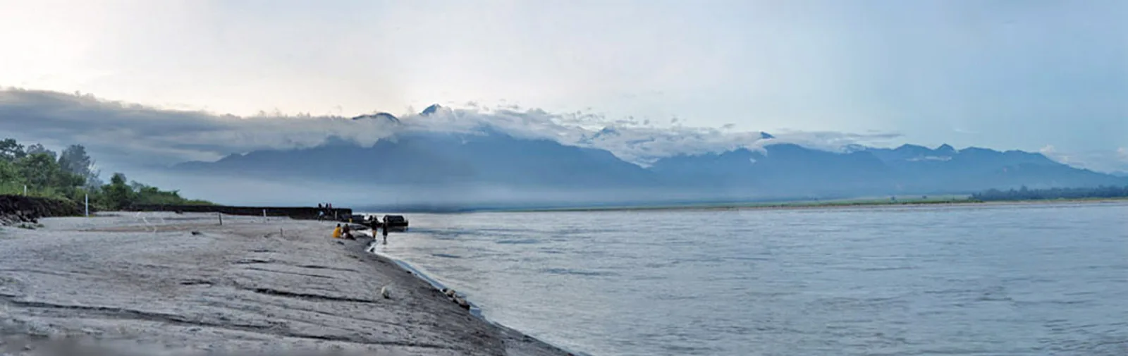 Siang river banks at Pasighat, where the Siang dam protest turned violent