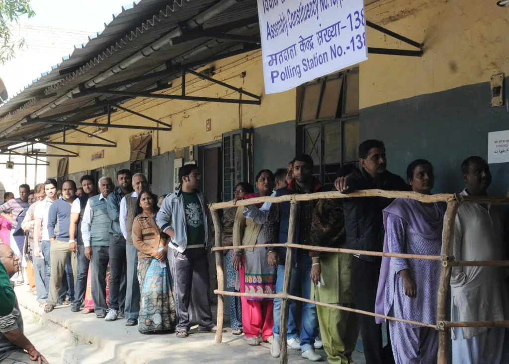 SIR deadline extended: voters queue at a Rohini polling station, Delhi, 2013 file photo