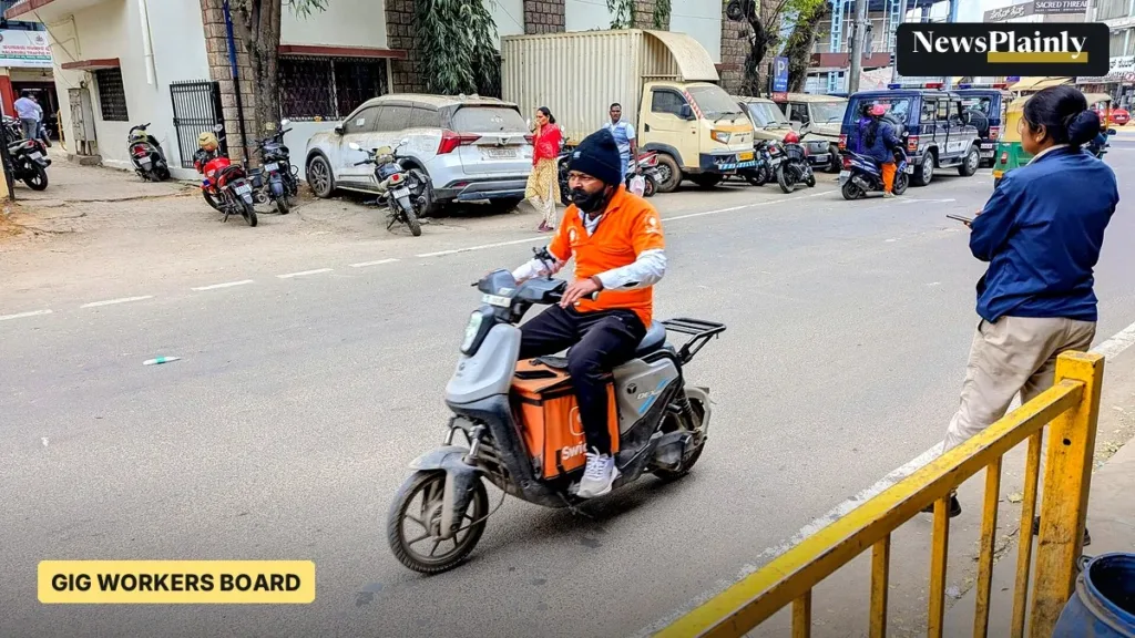Swiggy delivery partner riding a scooter in Bengaluru, gig workers social security board