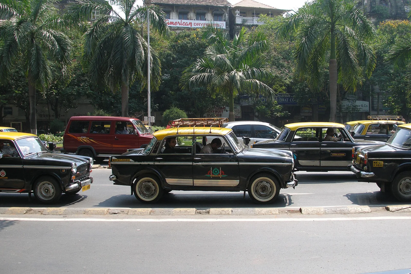 Taxis on a Mumbai road; vehicle owner data from number plates was sold online
