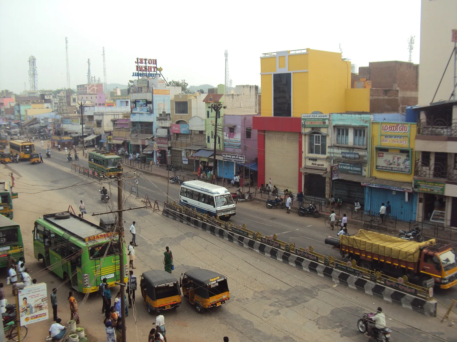 Theni town main road, file photo of the district headquarters