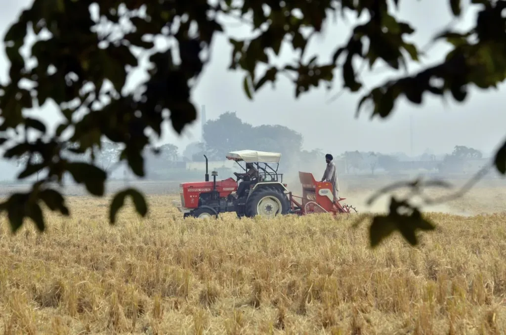 Tractor preparing a wheat field in Punjab, representative image for the PM Kisan 24th instalment