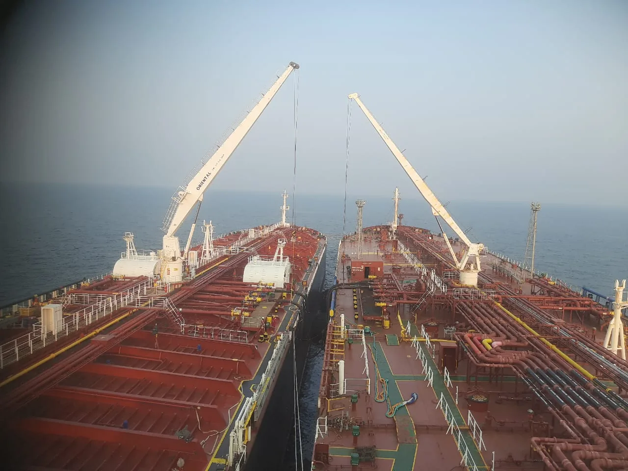 Two tankers transferring naphtha at Sandheads anchorage, Port of Kolkata, file photo