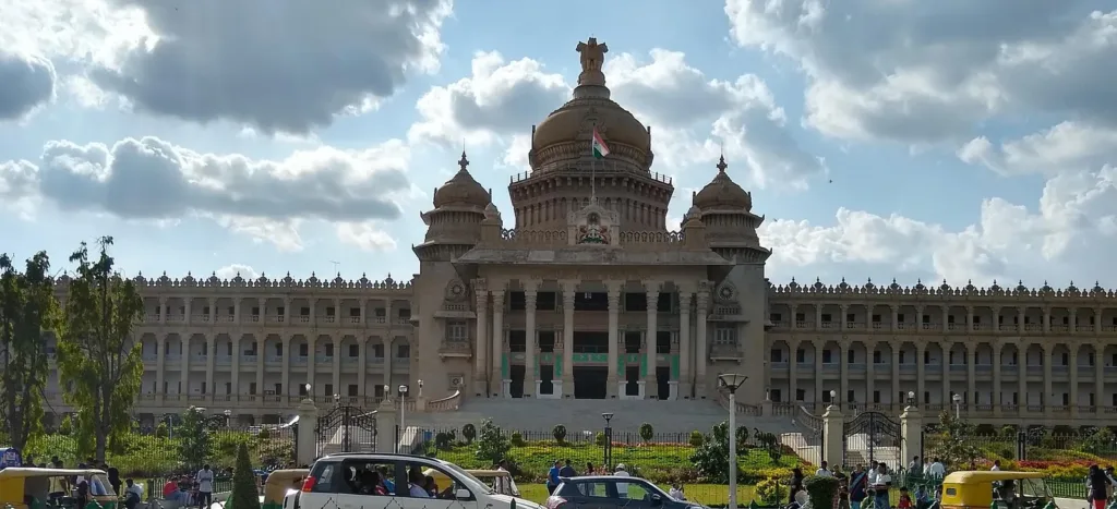 Vidhana Soudha in Bengaluru, seat of the Karnataka government, amid the Siddaramaiah sting video probe