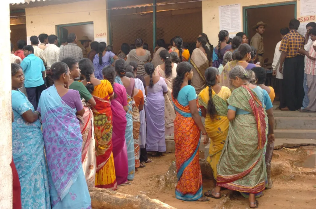 Voters queue at a South Bangalore polling booth, Karnataka SIR file photo